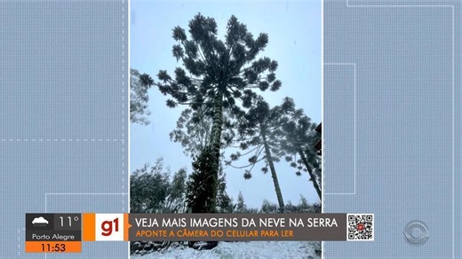 Serra do Rio Grande do Sul amanhece com neve