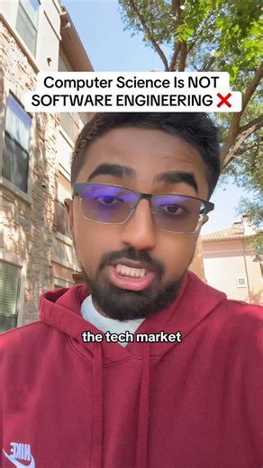 Sajjaad Khader on Instagram: "Computer Science is NOT Software Engineering ❌ #compsci #swe #tech #fyp"