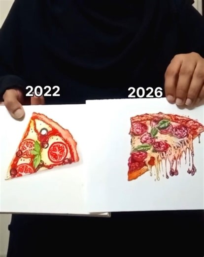Pizza slice Painting | Acrylic Painting | still life painting #art #acrylicpaintingforbeginners #art