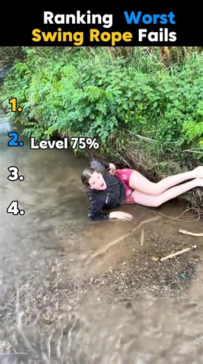 🧗 Ranking Funniest Rope Swing Fails (Level 1 to 100) 💀 #shorts #funny