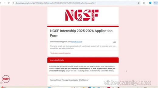 Application Form Filling Guide | NGSF | PC Version | Next Gen Scientists Foundation India