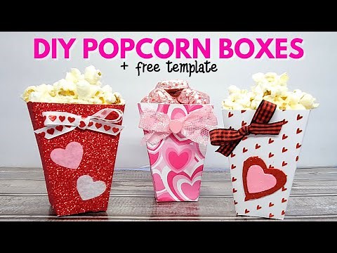 VALENTINE PARTY FAVORS - DIY Small Popcorn Box Valentine Goodie Bags
