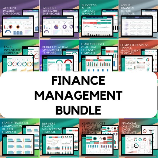 Excel Finance Management Bundle: Budget, Income, Expense, KPI (templates) - Etsy
