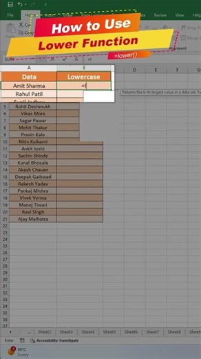 🚀 LOWER Function Excel | Text in Lowercase 🔥
