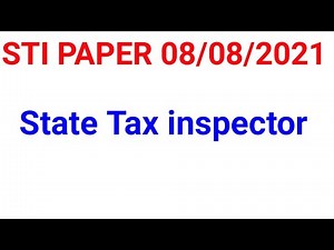 sti paper solution 2021 | gpsc sti paper solution | state tax inspector class 3|