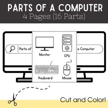 Parts of a Computer Fun Activity | Color and Learn | 4 Pages PDF