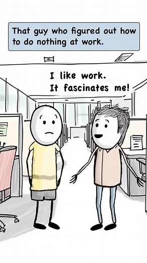 Working hard at hardly working. #animatedseries #dryhumor #satire #officehumor #irony | Recovering, The Animated Comic