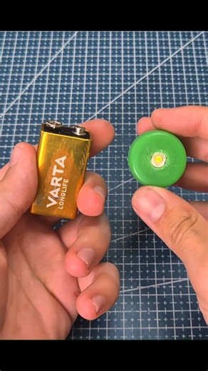 Mini LED Flashlight with 9V Battery 🔦 Easy DIY Life Hack #shorts