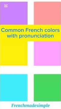 Common French colors | Lesson 15