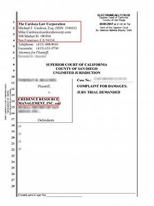 Credence Resource Management, LLC, Complaints and Lawsuits