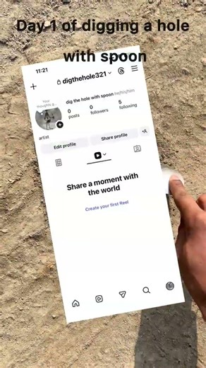 Day 1 of digging a hole with a spoon until I fit in it #challenge #experiment #dayone #usa