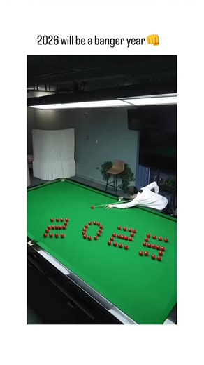 Fun Life on Instagram: "This New Year's Eve instagram reel features a creative snooker break where red balls spell "HAPPY 2026" on the green baize before scattering, symbolising an optimistic start to the year with over 4,400 likes and 236,000 views. Posted by Aaron Li, a former Amazon engineer and avid Tesla investor who shares Full Self-Driving videos, the clip shifts from his usual tech focus to a playful, universal celebration amid rising EV adoption trends. Replies from global users, includ