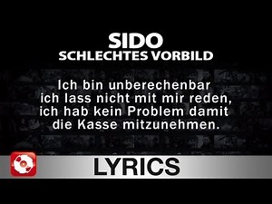 SIDO - SCHLECHTES VORBILD - AGGROTV LYRICS KARAOKE (OFFICIAL VERSION)