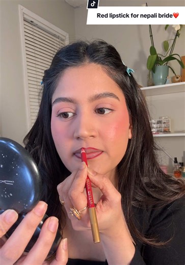YouTube, instagram: Akriti Yadav Best red lipstick for Nepali bride @maccosmetics #akritiyadav #lipsticktutorial #redlipstick #lipstick