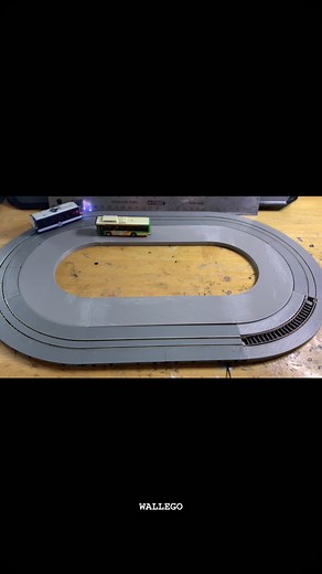 Started creating Tomytec moving system compatible roads. These are 66mm radius inside of Tomix 103mm wide tram track. #tomytecbus #katotram #tomix #movingbussystem | WalLego