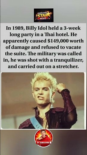Billy Idol's Thai trip ended with the army and a stretcher 😳🇹🇭
