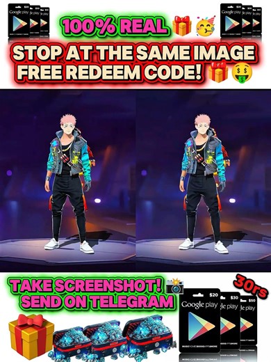 STOP AT THE SAME IMAGE: 100% Real 30rs Redeem Code! 🎁🔥 #shorts #freefire #challenge