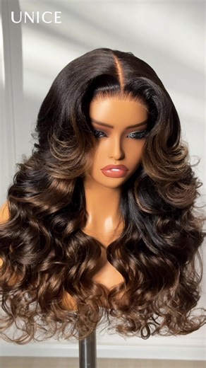 This ombré chestnut brown color turns heads, literally! Like, the highlight is a VIBE😌🛒 #wiginstall #unicehair #wig #x8VD #yakiwig