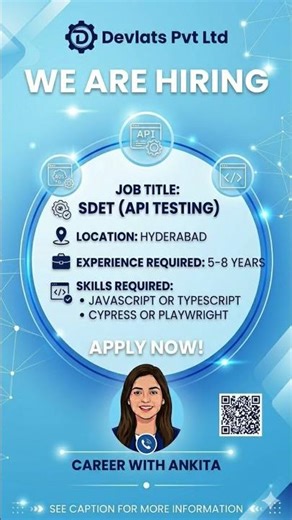 Hiring for SDET (Api testing ) Hydrabad16 Apr 2026