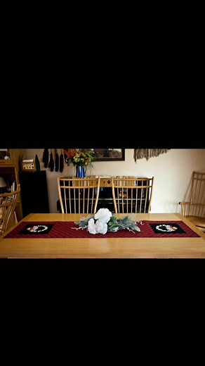 Bring Holiday Magic to your Table! Wrap your home in warmth this season with this handmade embroidered one of a kind Christmas Table runner - where every stitch tells a story. Check comments for link to my Etsy Shop to see more gift ideas! | Rocky Mountain High Quilts by Mary Brader | Facebook