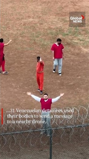 Venezuelan migrants at Texas detention center send SOS using their bodies