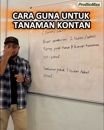 Cara Guna Probiomax untuk Tanaman Kontan . Campur, sembur, dan lihat hasil tanaman anda lebih sihat, tanah lebih subur, dan buah berkualiti tinggi setiap musim. . Mudah, praktikal, dan berkesan untuk hasil maksimum! | Baja Probiomax