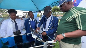 #SOSFest2024 | Curtis Nkondo Maths, Science, ICT, Engineering, Commerce & Entrepreneurship School of Specialisation showcased their smart trolley which is able to scan the prices and descriptions of grocery items that are placed in it. | The Gauteng Department of Education