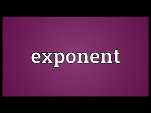 Exponent Meaning