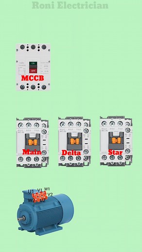 Star Delta Starter Wiring Diagram | #shots #mccb | Roni Electrician