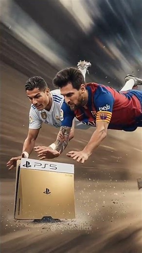Ronaldo vs Messi ⚡ Battle for the Golden PS5! 🏆 #shorts #ronaldo #messi