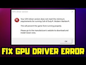 FIX COD Warzone GPU Driver Version Error