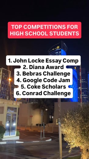 YERASSYL SYDYK on Instagram: "Comment ‘100’ and I’ll send you the list of 100+ Top Extracurricular Competitions every high schooler should know about"