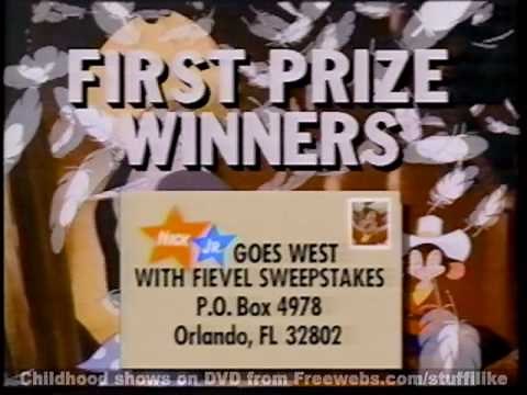 Classic Nick Promo (Early 90's) - Nick Jr Goes West with Fievel Sweepstakes