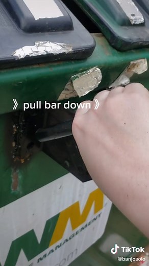 open a gravity locked dumpster. the lock goes on the tab to keep unwanted people out