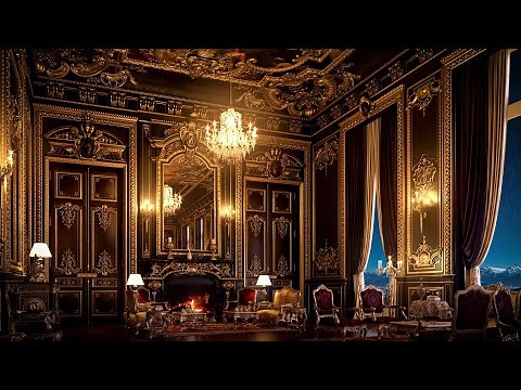 Kings Palace Ambience with Crackling Fireplace and Rain Sounds