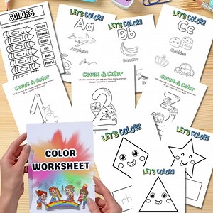 Color Worksheet for Kids – Learning Colors Printable for Preschool & Kindergarten – Educational Activity PDF, Color, Letter, Animals, Shapes - Etsy Australia