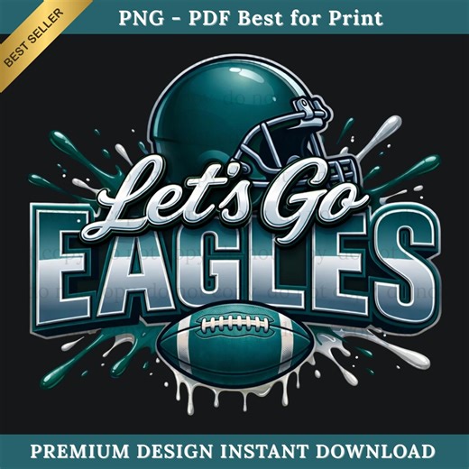 Eagles PNG, Let's Go Spirit, Eagles Football, Football Png, Game Day, Football Gift, Digital Download, Digital Use for Printing, T-shirt - Etsy