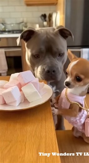 He lifted her up for candy… and she shared it 💗🍬🐶 #cutepets #funnypets #DogAndChihuahua #adorable #PetLovers #dogsoffacebook ✨ This video was created using AI-generated visuals for fun and entertainment. Every bark, look, and smile was digitally designed to spread love and positivity. No real animals were used or harmed — only 100% virtual love, teamwork, and cuteness 💗🐾🐶 | Set7 Negócios Imobiliarios