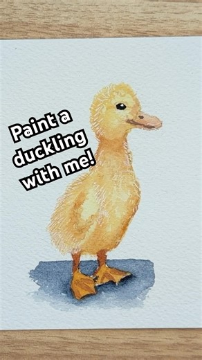 See full duckling tutorial on my channel! 🐥 #animalart #arttutorial #watercolorpainting #artist