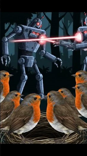 Birds fighting robots in a jungle! Epic AI battle! #BirdVsRobot #AIStory #EpicBattle