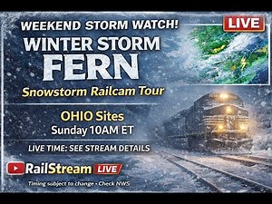 RailStream LIVE: Snowstorm Railcam Tour — Midwest Action + Radar (Sunday 25th)
