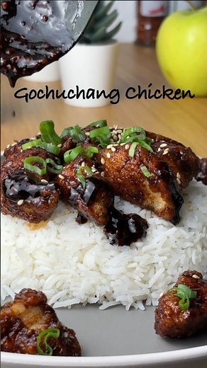 Easy Korean Fried Chicken Rice Bowl with Gojuchang sauce #friedchicken #easyrecipe #koreanfood #fyp