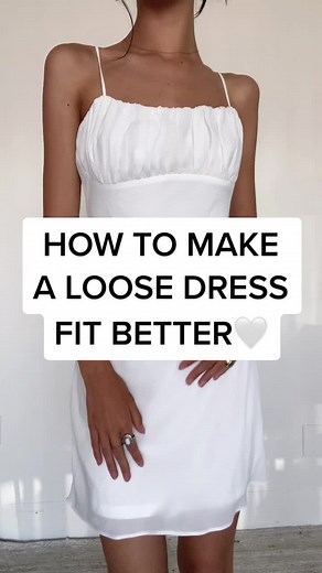 Dress too loose at the waist? Try out this hack for a quick fix! 🕊 #dresshack #stylehack #dresstip #styletipsforyou #fashionhacks #howtostyle