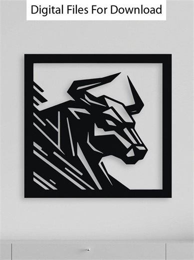 Bull Wall Art Laser Cut File | Bull Head Wall Decor Dxf Svg Eps | CNC Plasma Laser Cutting Digital File - Etsy