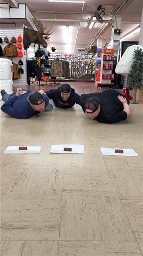 Three grown men. No hands. One mission: Snickers. 🍫 Happy Halloween from the Bob’s crew—where the chaos is real and the deals are sweeter. Comment “trustfall” for the ad, or don't Tim.. Either way, today's the last day. | Bob's Sporting Goods
