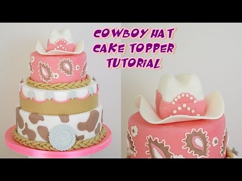 HAT COWBOY CAKE TOPPER FONDANT TUTORIAL - CAPPELLO cowboy in pasta di zuchero per torta