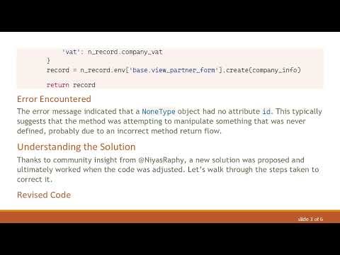 Solving Record Creation Issues in Odoo 13: From Error Messages to Success