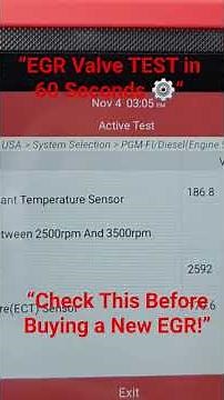 EGR Valve Test DIY | Fix Engine Codes P0222 & P0223 Fast ⚡