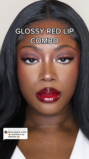 Glossy Dark Red Lip Combo Tutorial