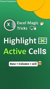 64K views · 569 reactions | Excel tricks  Highlight Active cells in Excel Excel tips and tricks Focus on Active cells . (Excel, Excel tips, Excel tricks, excel function, excel formula, New Excel tricks, ms excel, spreadsheet, ms excel tricks) . #excel #exceltips #exceltricks #excelformula #msexcel #excelforbeginners #exceltipsandtricks #excelhacks #spreadsheets #exceltutorials #msexcel #msexceltutorials #msexceltricks | Vision Computers | Facebook